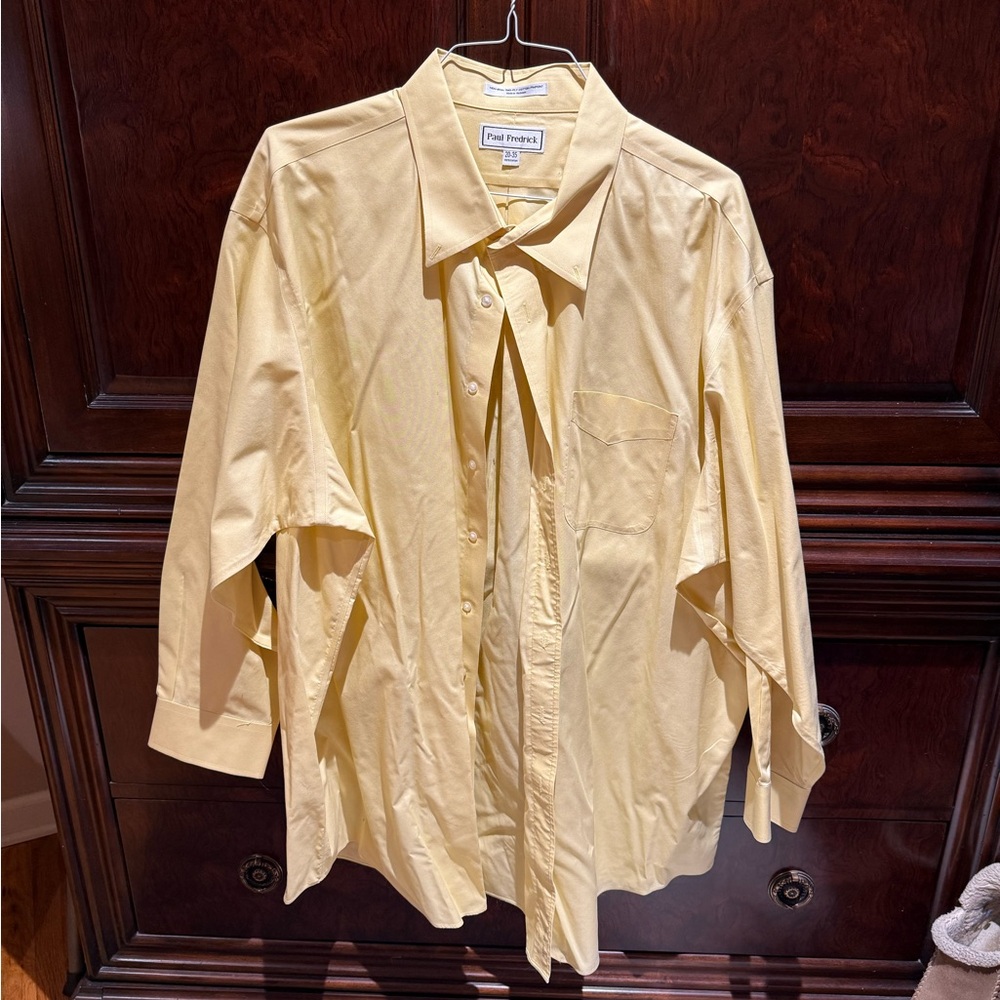 Paul Fredrick Light Yellow Button down Cotton Shirt size 20